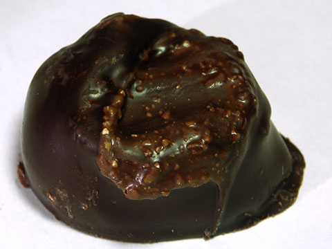 Photo of outside of See’s® Dark Chocolate Truffle