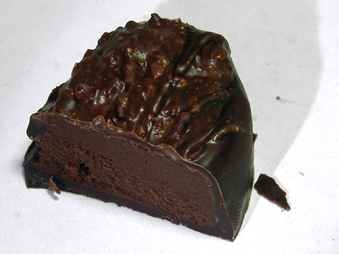 Photo of inside of See’s® Dark Chocolate Truffle